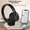P201 Fone de ouvido sem fio com iluminação, redução de ruído, estéreo - Imagem 6
