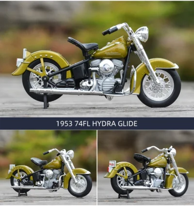Harley-Davidson 1953 74FL HYDRA Glide Blue Maisto 1:18 - Imagem 8