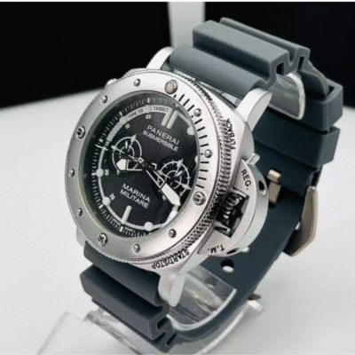 Relógio Masculino Panerai Marina Militare prata cinza Camuflado - Imagem 3