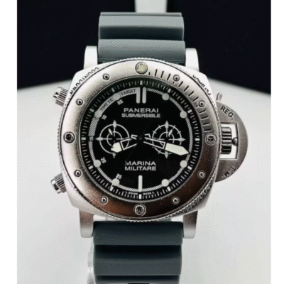 Relógio Masculino Panerai Marina Militare prata cinza Camuflado