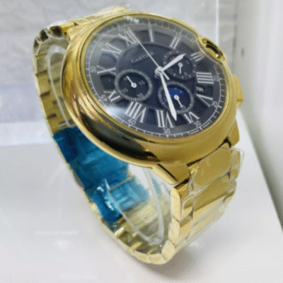 Relogio Cartier Funcional Dourado/Preto
